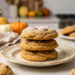 Stack of pumpkin pecan thanksgiving cookies
