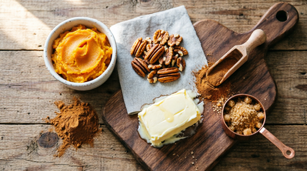 Ingredients for thanksgiving cookies laid out on counter