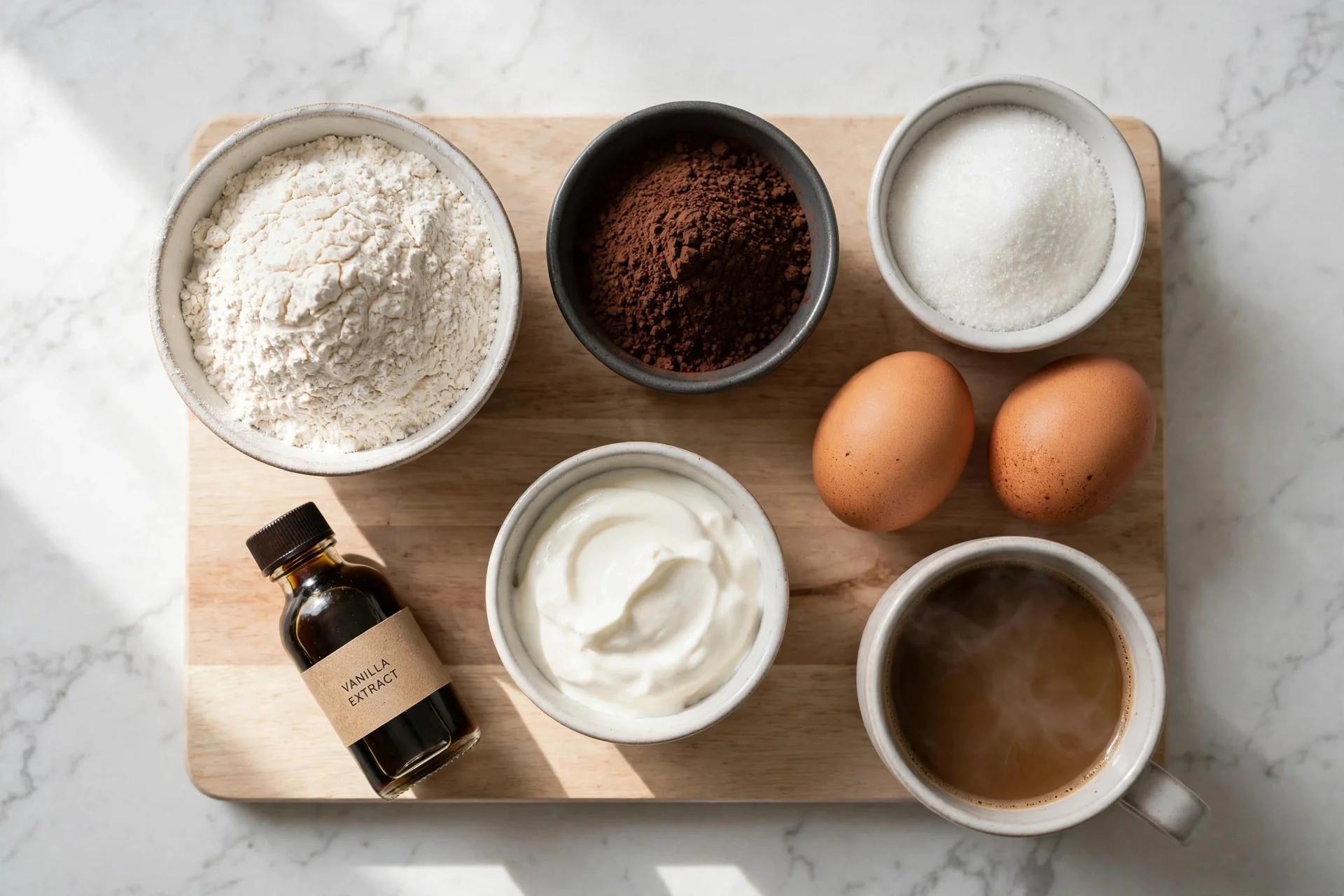 Chocolate Cupcake Recipe (Bakery-Style Domed Tops) — ingredients photo