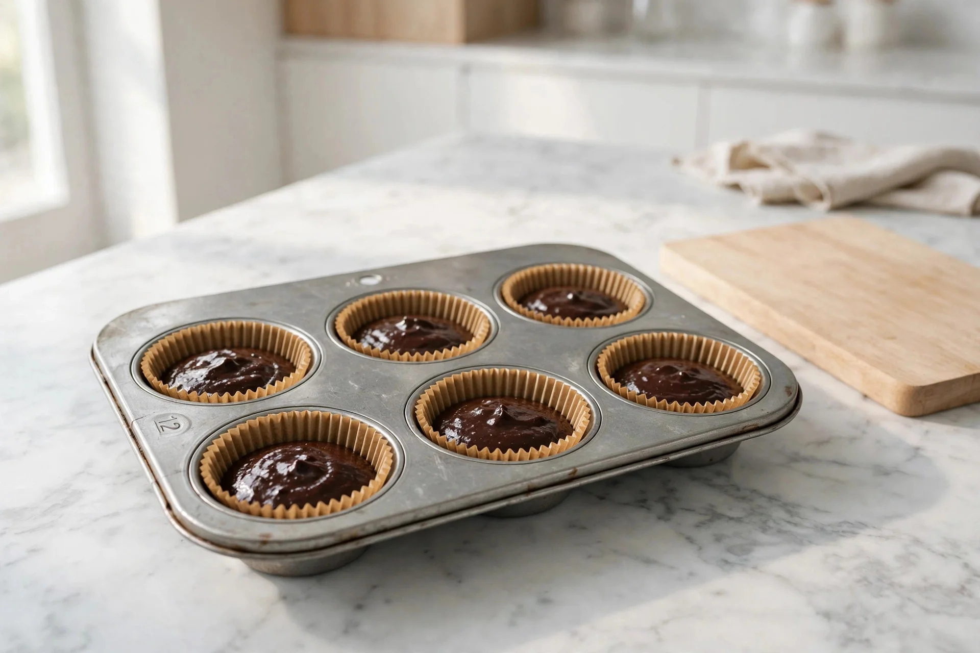Chocolate Cupcake Recipe (Bakery-Style Domed Tops) — process photo