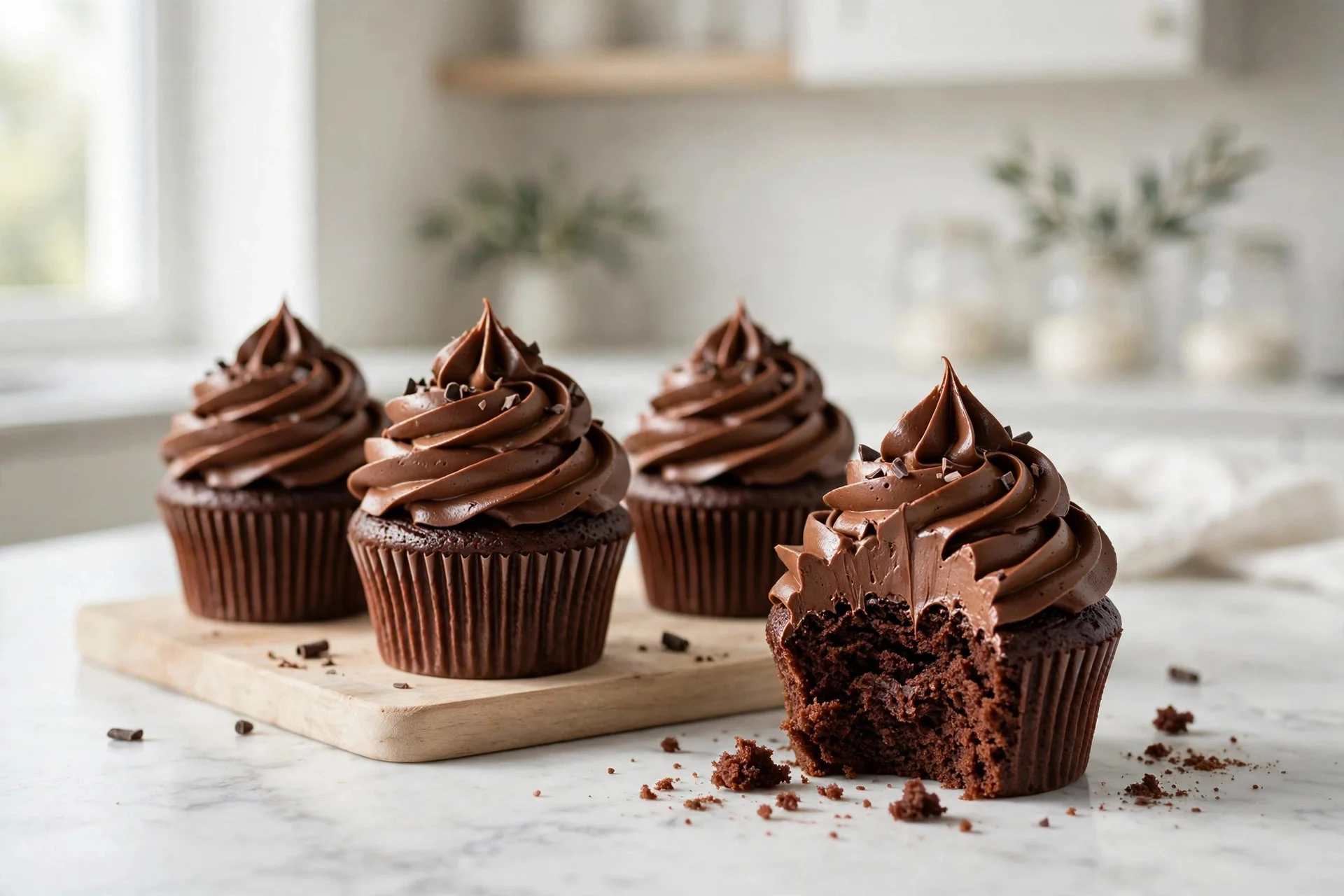 Chocolate Buttercream Frosting (Silky, Pipeable, Not Too Sweet) — final photo