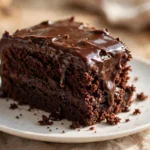 Incredibly moist one-bowl chocolate cake with deep chocolate flavor