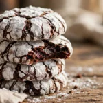 Chocolate crinkle cookies with crackled tops